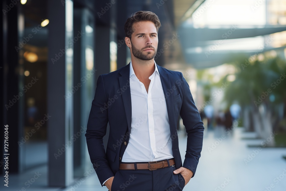 Illustration of a fashion portrait, Business man, AI Generated Illustration of a fashion portrait, Business man, AI Generated