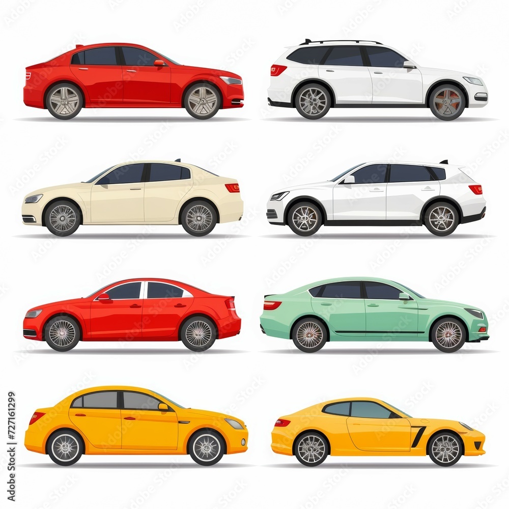 Collection of Cars Isolated