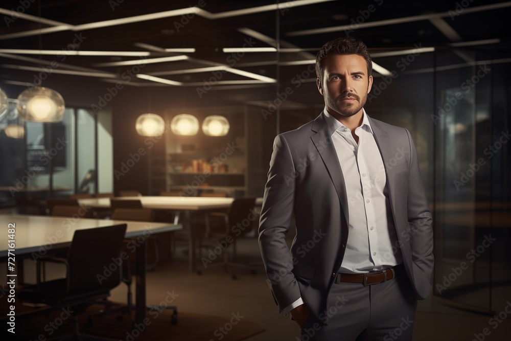 Illustration of a fashion portrait, Business man, AI Generated Illustration of a fashion portrait, Business man, AI Generated
