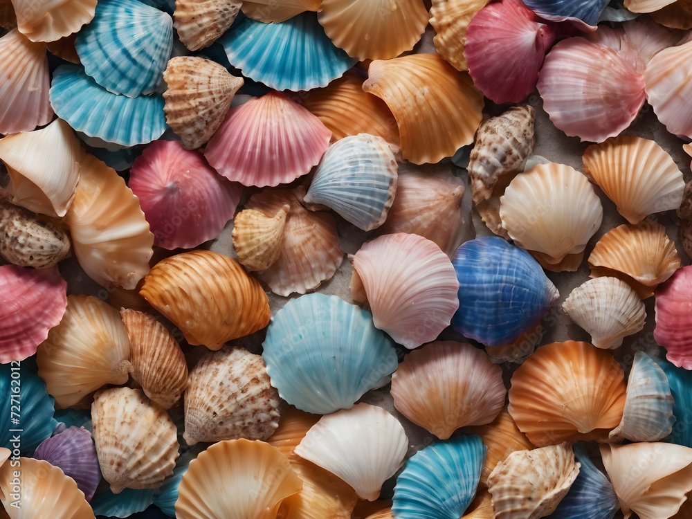 seamless background of colorful shells seamless background of colorful shells
