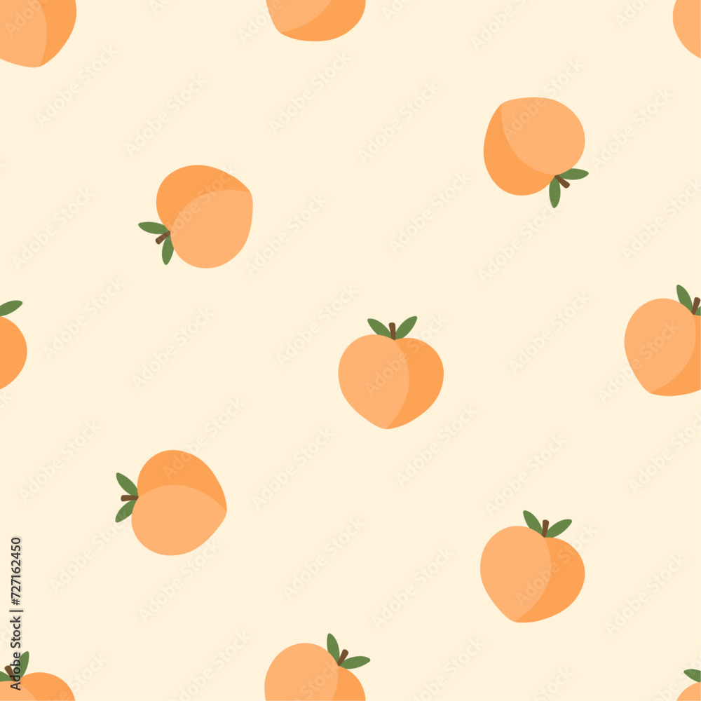 Seamless pattern with cute peaches Seamless pattern with cute peaches