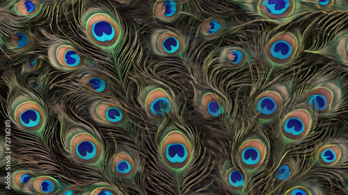 background seamless peacock tail multicolored