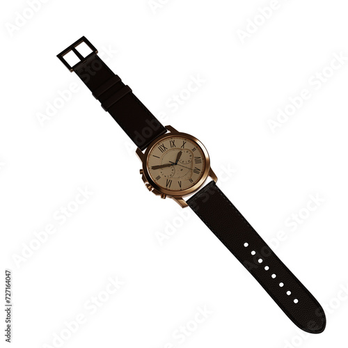  Creative minimal design idea. Concept of a wrist watch Mockup design isolated on a white background 3d render, 3d illustration