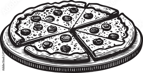 An illustration of a pepperoni pizza.