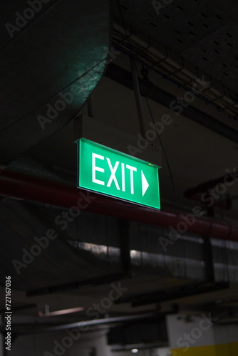 emergency exit sign in basement
