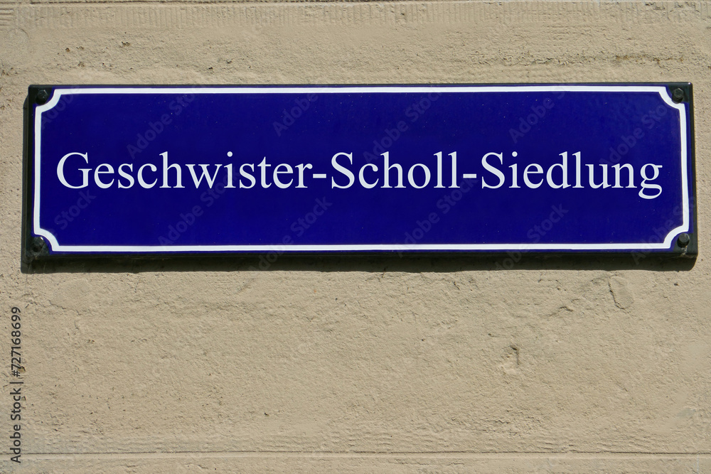 Emailleschild Geschwister-Scholl-Siedlung Emailleschild Geschwister-Scholl-Siedlung