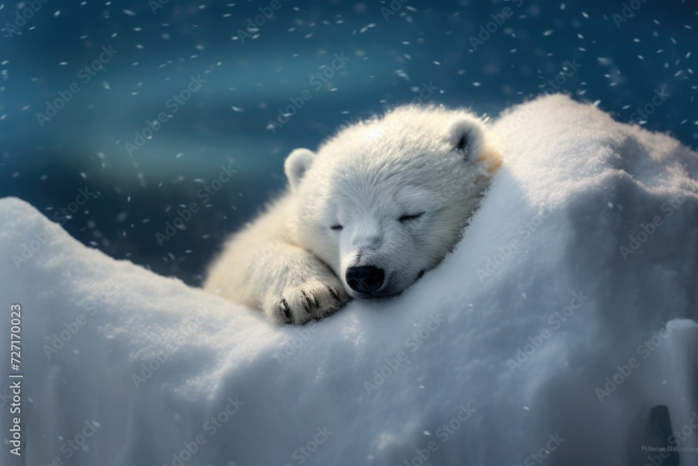 Obraz premium white polar bear sleeping