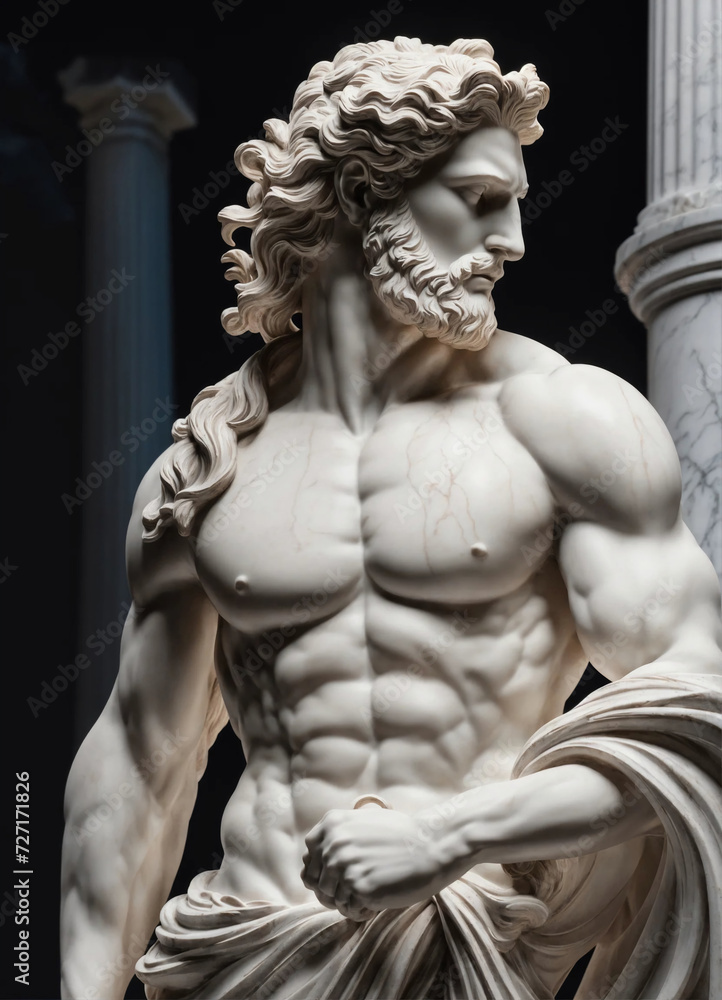 Statue from a muscular Greek god 