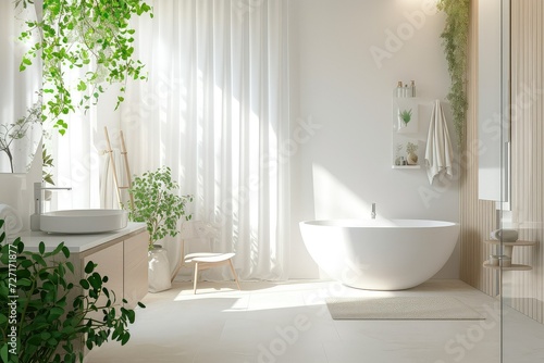 Bathroom with light and airy concept.