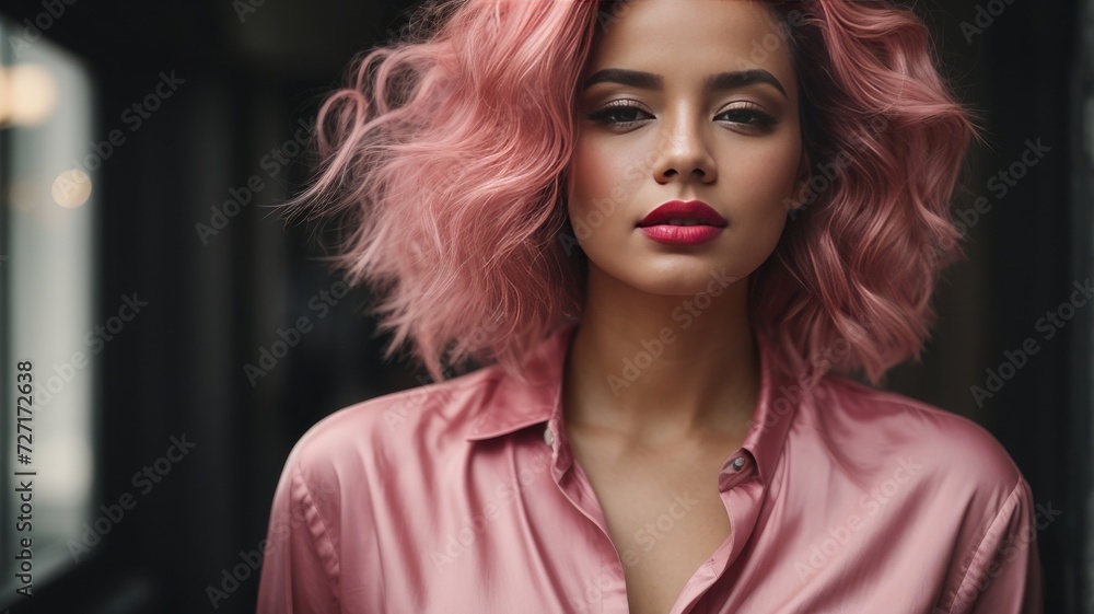 Pretty model with pink accents Pretty model with pink accents