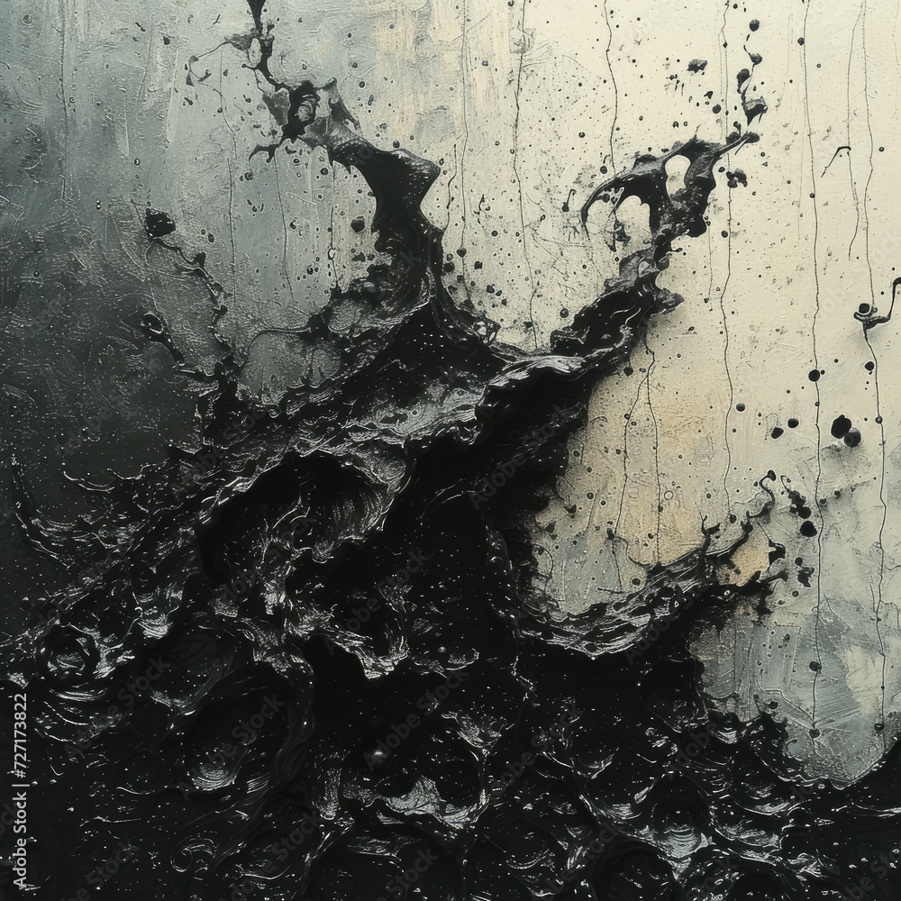 Dark Edge of Spreading Ink on a Black Surface Dark Edge of Spreading Ink on a Black Surface
