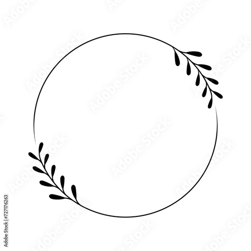 Black laurels frames branches. Vintage laurel wreath