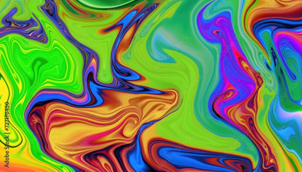 The colorful psychedelic liquefied background looks like a painting