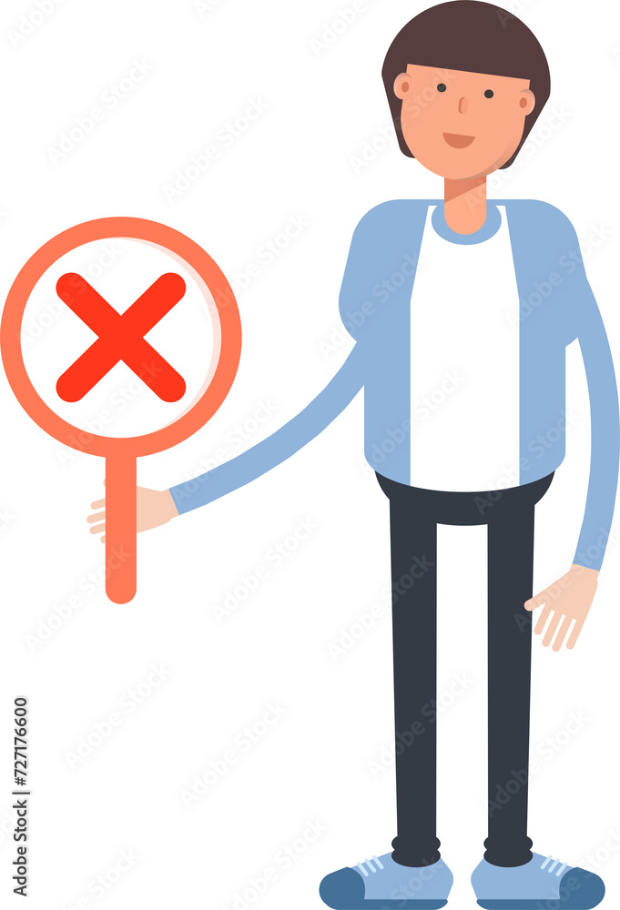 Office Worker Character Showing Wrong Mark
Office Worker Character Showing Wrong Mark