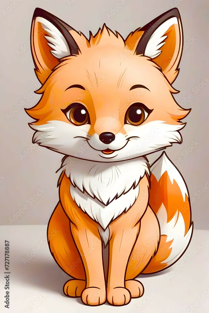 Red fox cartoon illustration Red fox cartoon illustration