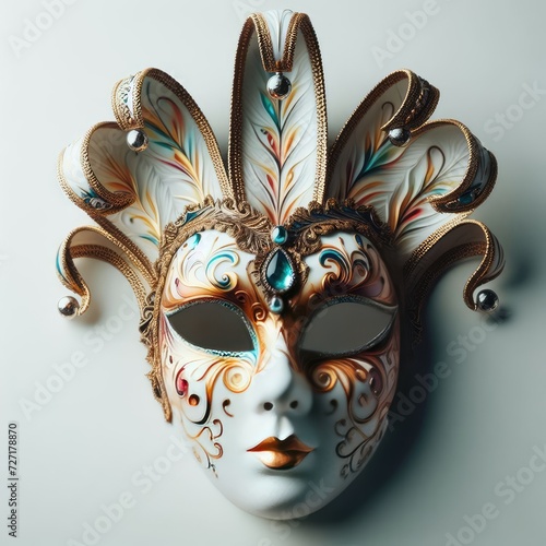 venetian carnival mask on white
