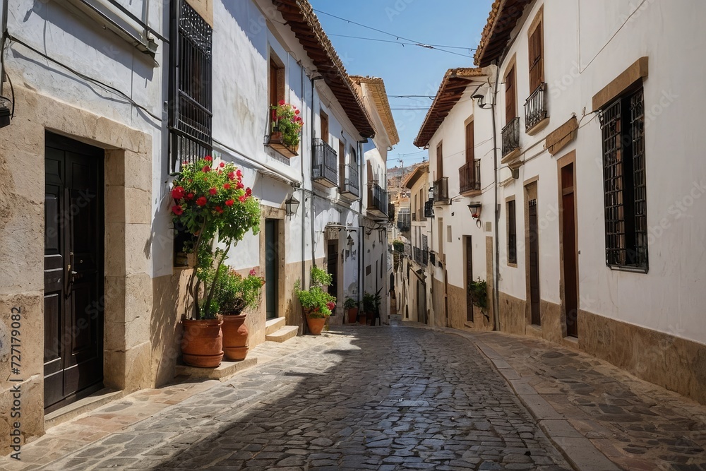 narrow street in the old town of Spain. 