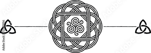 Celtic Symbols Header with Spirals, Knot, Triquetra