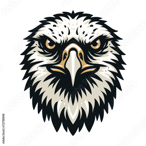 Wild animal bird of prey head face  raptor bird vector design illustration  hawk eagle falcon logo flat design template isolated on white background