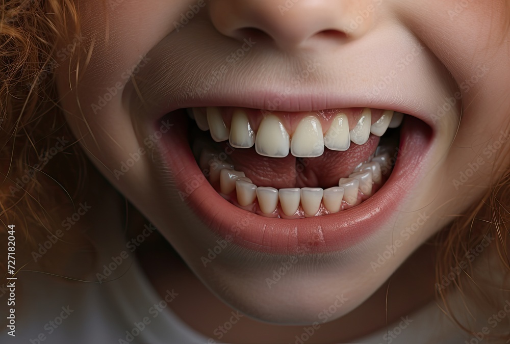 Fototapeta premium A radiant smile adorned with perfectly clean teeth exudes confidence and charm.