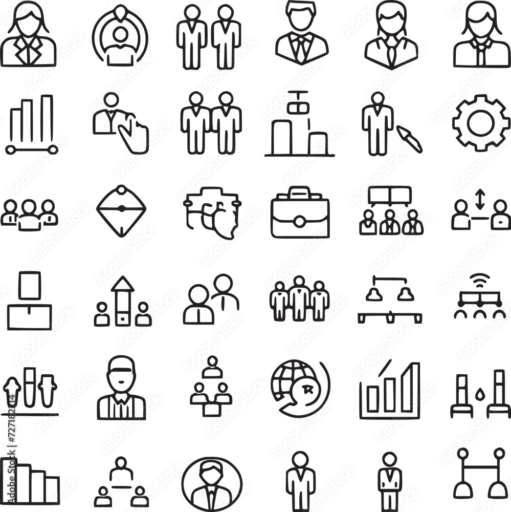 business and management icons. Vector Collections. business and management icons. Vector Collections.