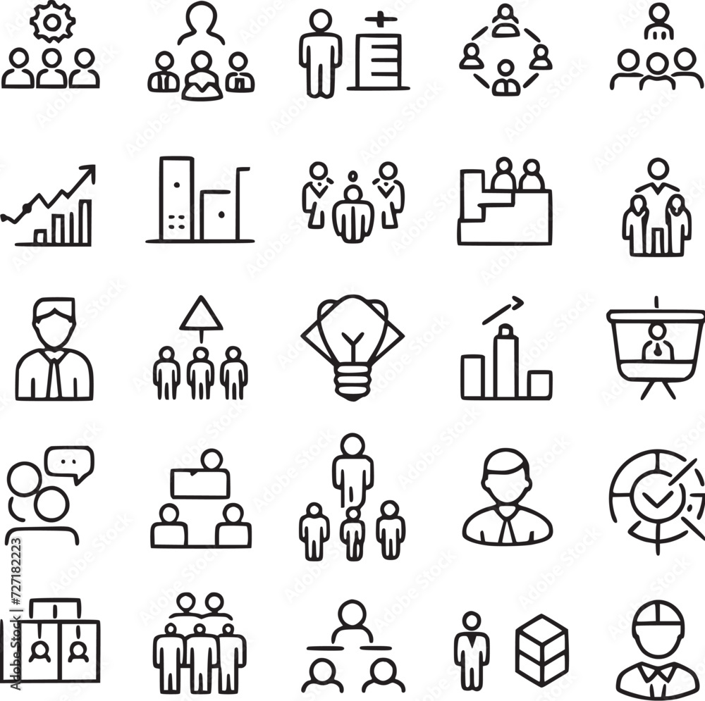 business and management icons. Vector Collections. business and management icons. Vector Collections.