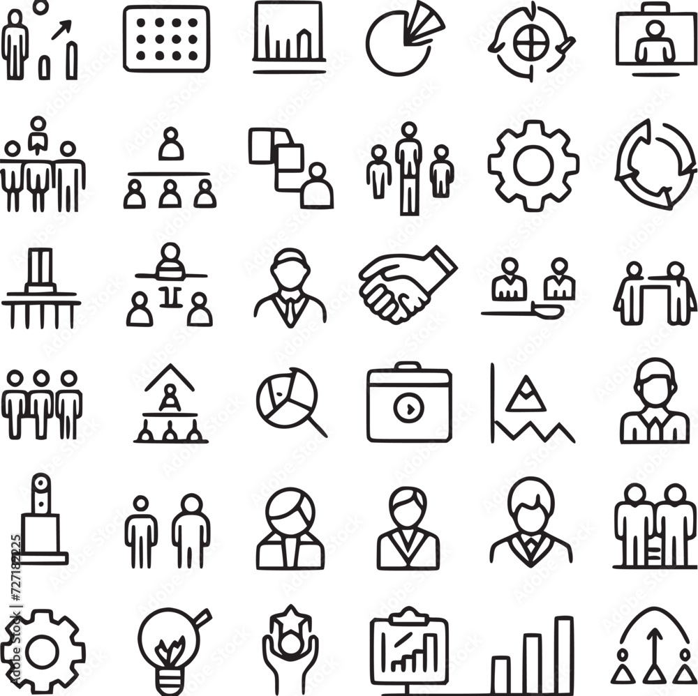 business and management icons. Vector Collections. business and management icons. Vector Collections.