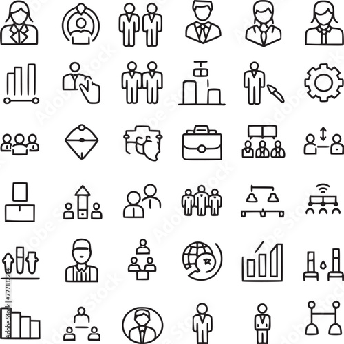 business and management icons. Vector Collections.