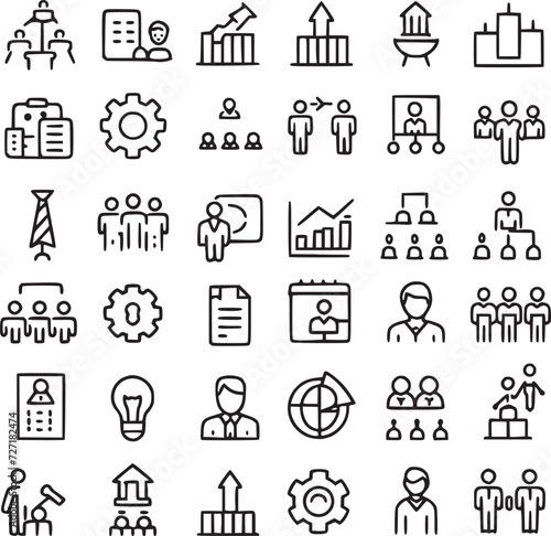 business and management icons. Vector Collections.