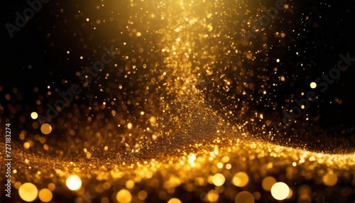 falling gold lights gala texture gold abstract sparkle dust particles light dark pattern gold overlay bokeh glitter background dark glistering particle background christmas shiny shimmer black dust