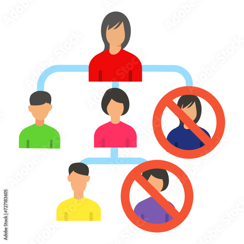 removing unproductive workers or divisions vector icon design, Unemployment symbol, Economic stagnation sign, financial crisis stock illustration, jobless and employee job reduction concept
