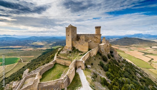 top view of the castle castillo de loarre huesca province aragon spain