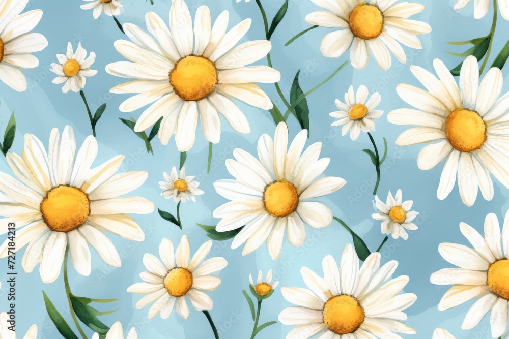 Obraz premium Seamless pattern background with camomiles
