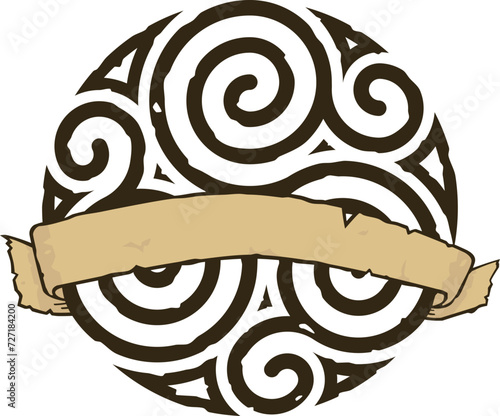 Parchment and Celtic Spirals Emblem