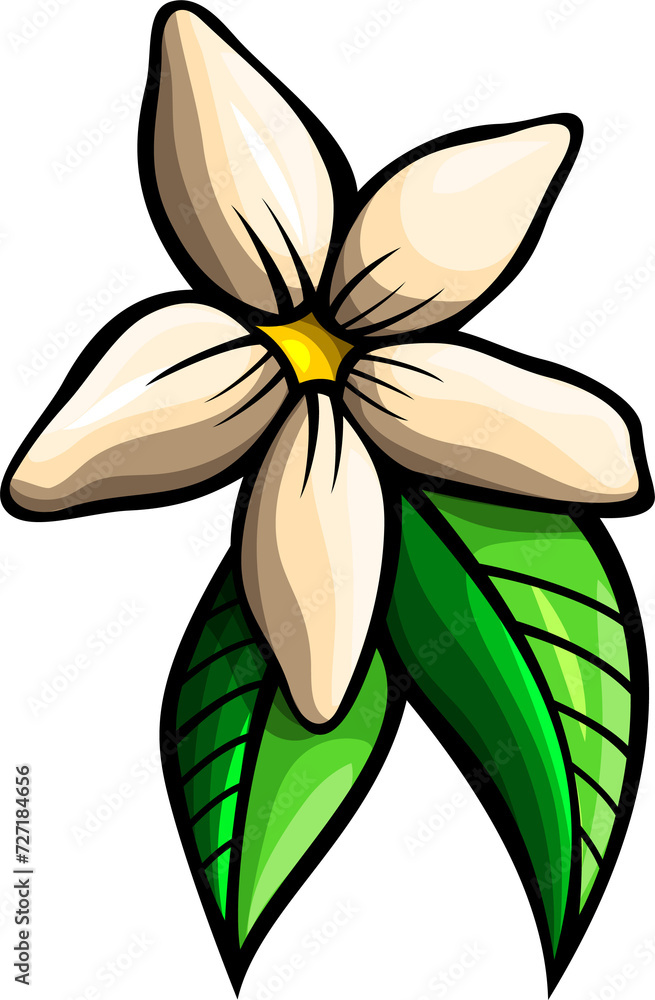 Naklejka premium Flower cartoon funny illustration