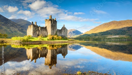 reflection of kilchurn castle in loch awe highlands scotland