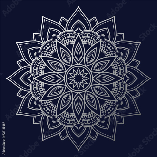 Mandala design silver gradient royal design flower mandala design