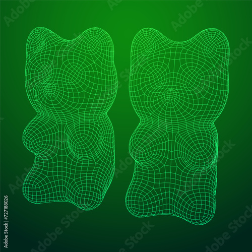 Gummy bear. Jelly fruit candy