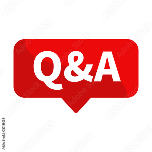 Question And Answer Text In Red Rectangle Shape For Knowledge Information Announcement Business Marketing Social Media
