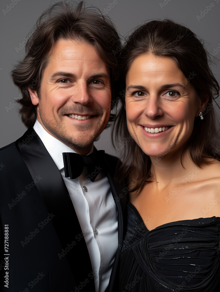 Beautiful middle aged couple dressed for a ball Beautiful middle aged couple dressed for a ball