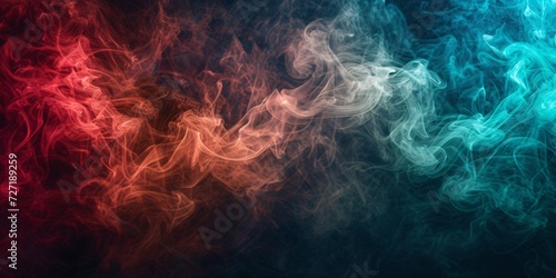 Vibrant smoke in various hues on a dark backdrop.