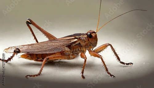 brown cricket on white