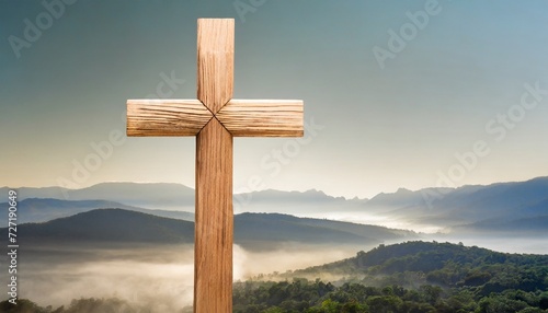 wooden cross on white