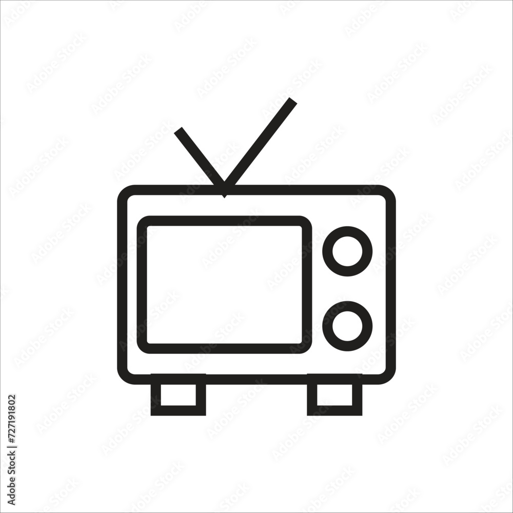 tv vector icon line template tv vector icon line template