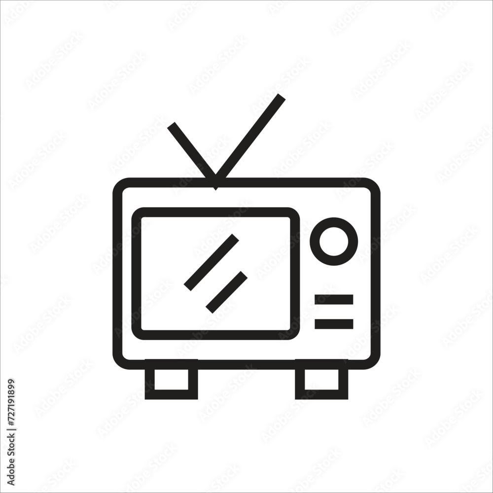 tv vector icon line template tv vector icon line template
