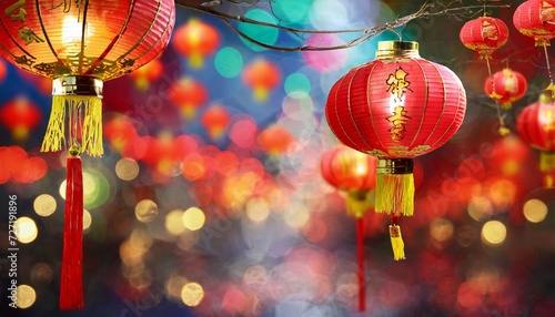 chinese new year lanterns in chinatown photo