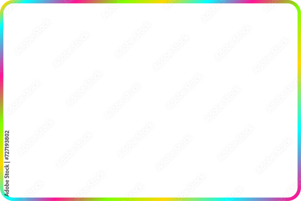 Colorful neon color vector rectangular frame border for photo, text