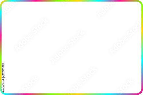 Colorful neon color vector rectangular frame border for photo, text