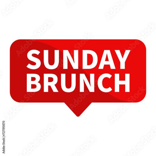 Sunday Brunch Text In Red Rectangle Shape For Time Information Announcement Business Marketing Social Media Promotion 