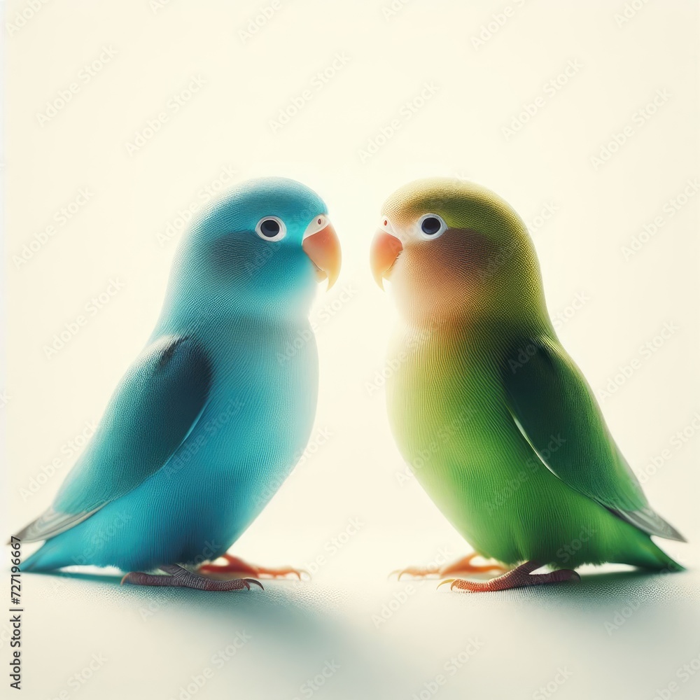 two colorful parrot love valentine photo
